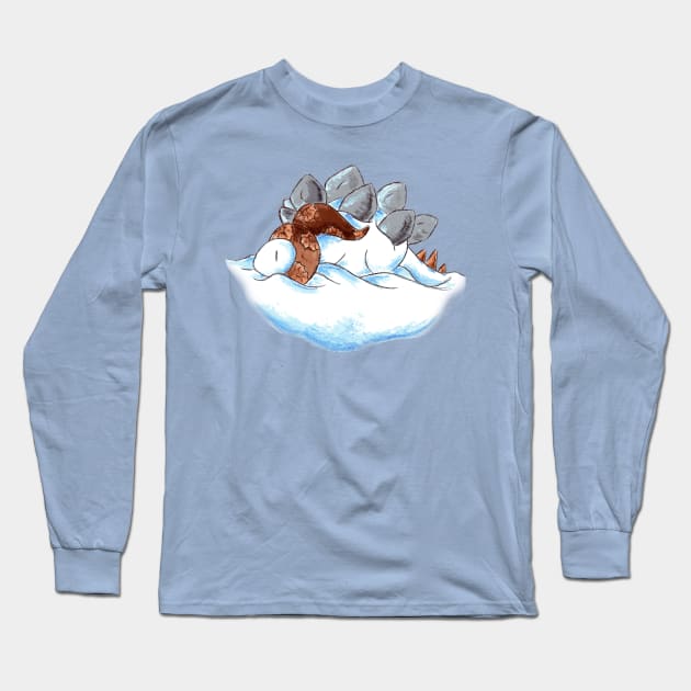 Stegosnow Long Sleeve T-Shirt by KristenOKeefeArt